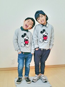 「ミッキーマウス」｜「アイテム（その他）」を使った、☆Y☆さん（キッズ・120cm）の秋コーディネート