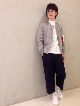 「URBAN RESEARCH（アーバンリサーチ）のアイテム（MA-1）」を使った、OHBUCHI TAKUYAさん（メンズ・170cm）の夏コーディネート