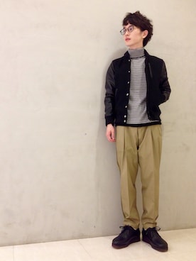 「URBAN RESEARCH（アーバンリサーチ）のアイテム（スタジャン）」を使った、OHBUCHI TAKUYAさん（メンズ・170cm）の秋コーディネート