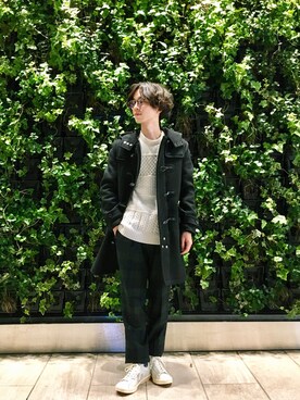 「URBAN RESEARCH（アーバンリサーチ）のアイテム（ダッフルコート）」を使った、OHBUCHI TAKUYAさん（メンズ・170cm）の秋コーディネート