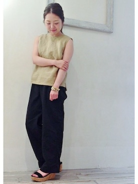 「アイテム（バングル/リストバンド）」を使った、MYHさん（レディース・150cm）の夏コーディネート