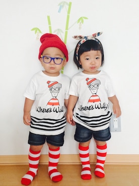 「マクドナルド」｜「アイテム（ニットキャップ/ビーニー）」を使った、みつわさん（キッズ・80cm）の夏コーディネート