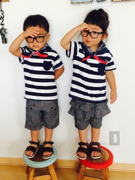 「フェリシモキッズ（フェリシモキッズ）のアイテム（パンツ）」を使った、みつわさん（キッズ・90cm）の夏コーディネート