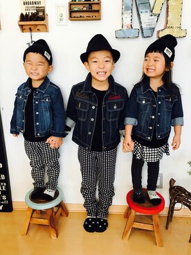 「フェリシモキッズ（フェリシモキッズ）のアイテム（パンツ）」を使った、みつわさん（キッズ・100cm）の冬コーディネート
