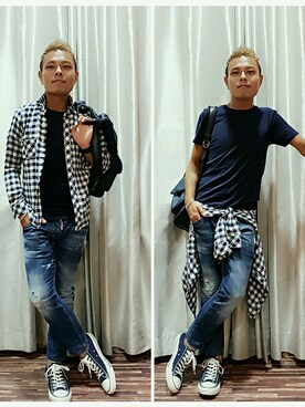 「DSQUARED2（ディースクエアード）のアイテム（バッグ）」を使った、kenji1108さん（メンズ・165cm）の夏コーディネート