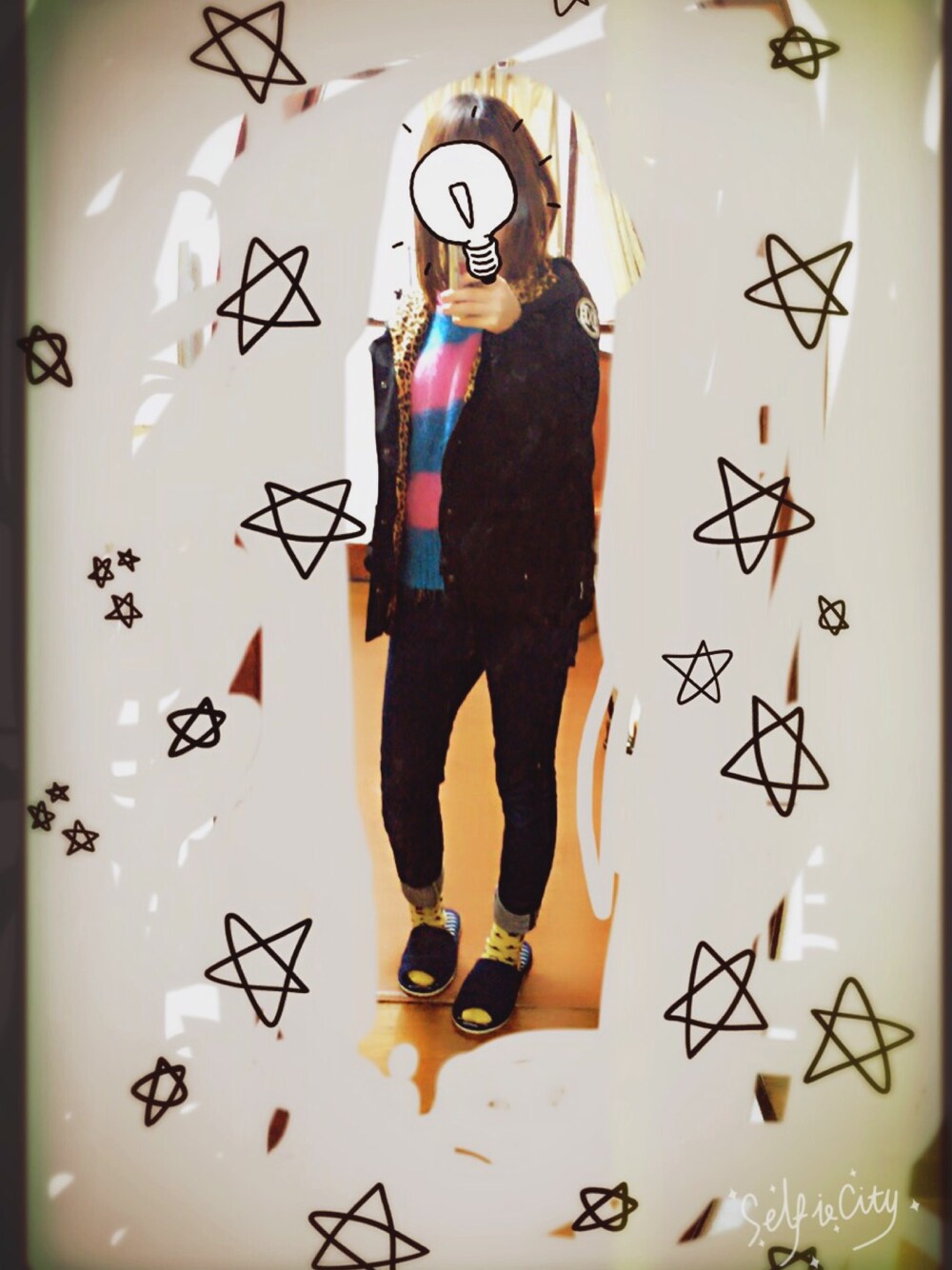 「BOUNTY HUNTERの64 MOUNTAIN PARKA（ブルゾン、ブラック系）」を使った、ゆかん★＠Lv.99さん（レディース・153cm）の冬コーディネートの1枚目の写真