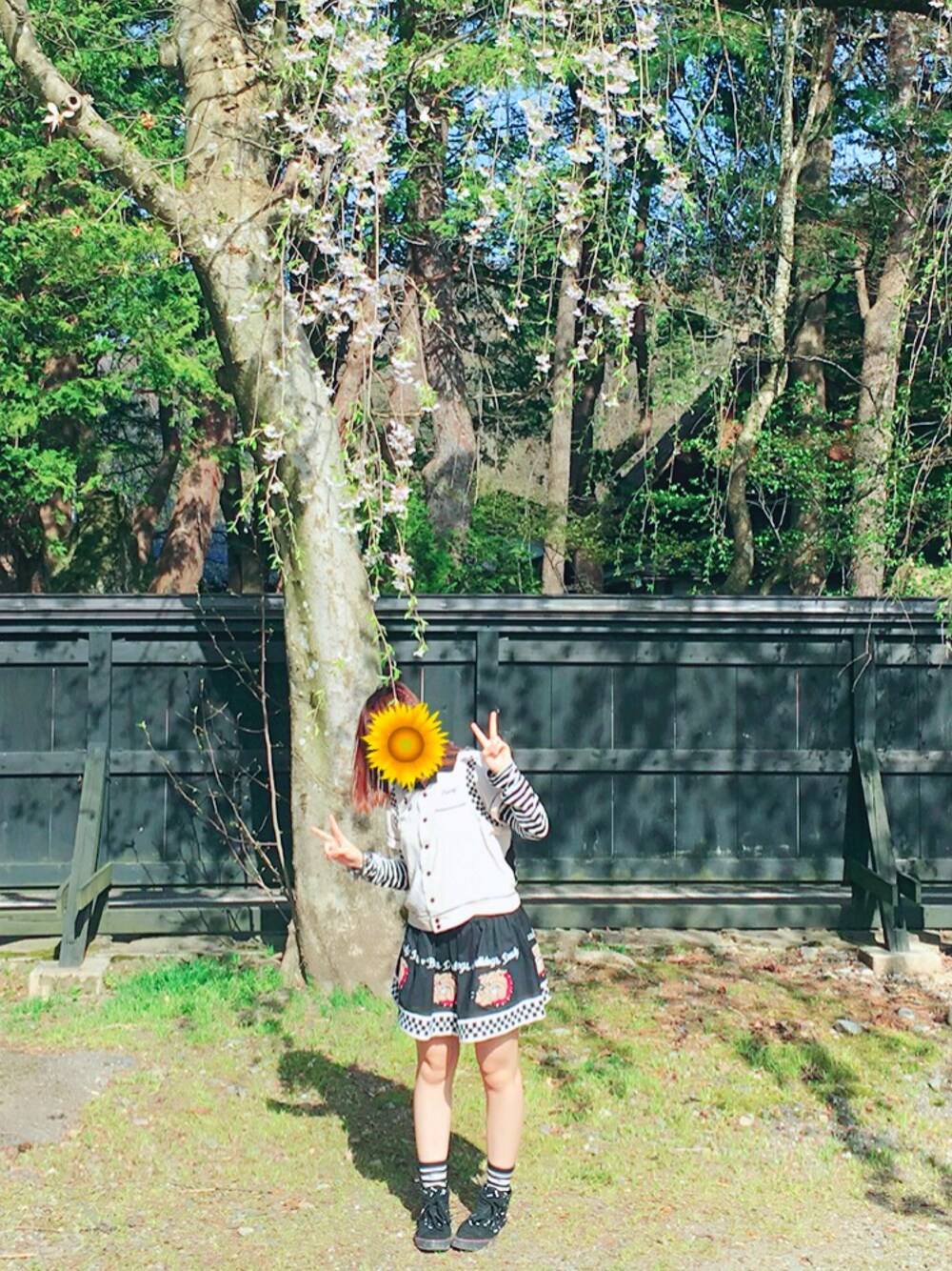 「Candy StripperのBUSTLING BULLDOG BOWLING SHIRT（シャツ/ブラウス、ピンク系）」を使った、ゆかん★＠Lv.99さん（レディース・153cm）の春コーディネートの1枚目の写真