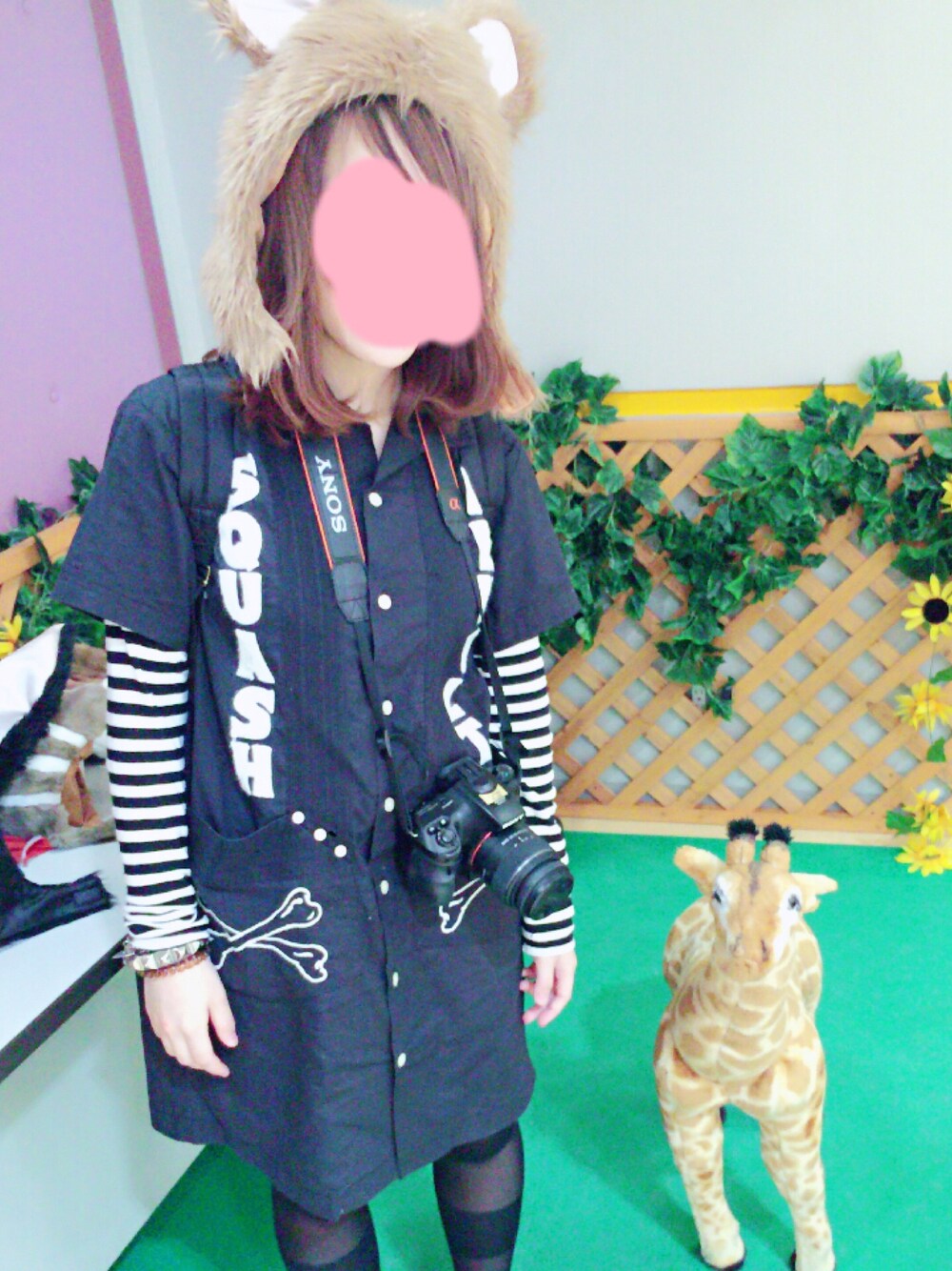 「RNAのD1269 ボーンパナマシャツワンピース（シャツワンピース、ブラック系）」を使った、ゆかん★＠Lv.99さん（レディース・153cm）の春コーディネートの1枚目の写真