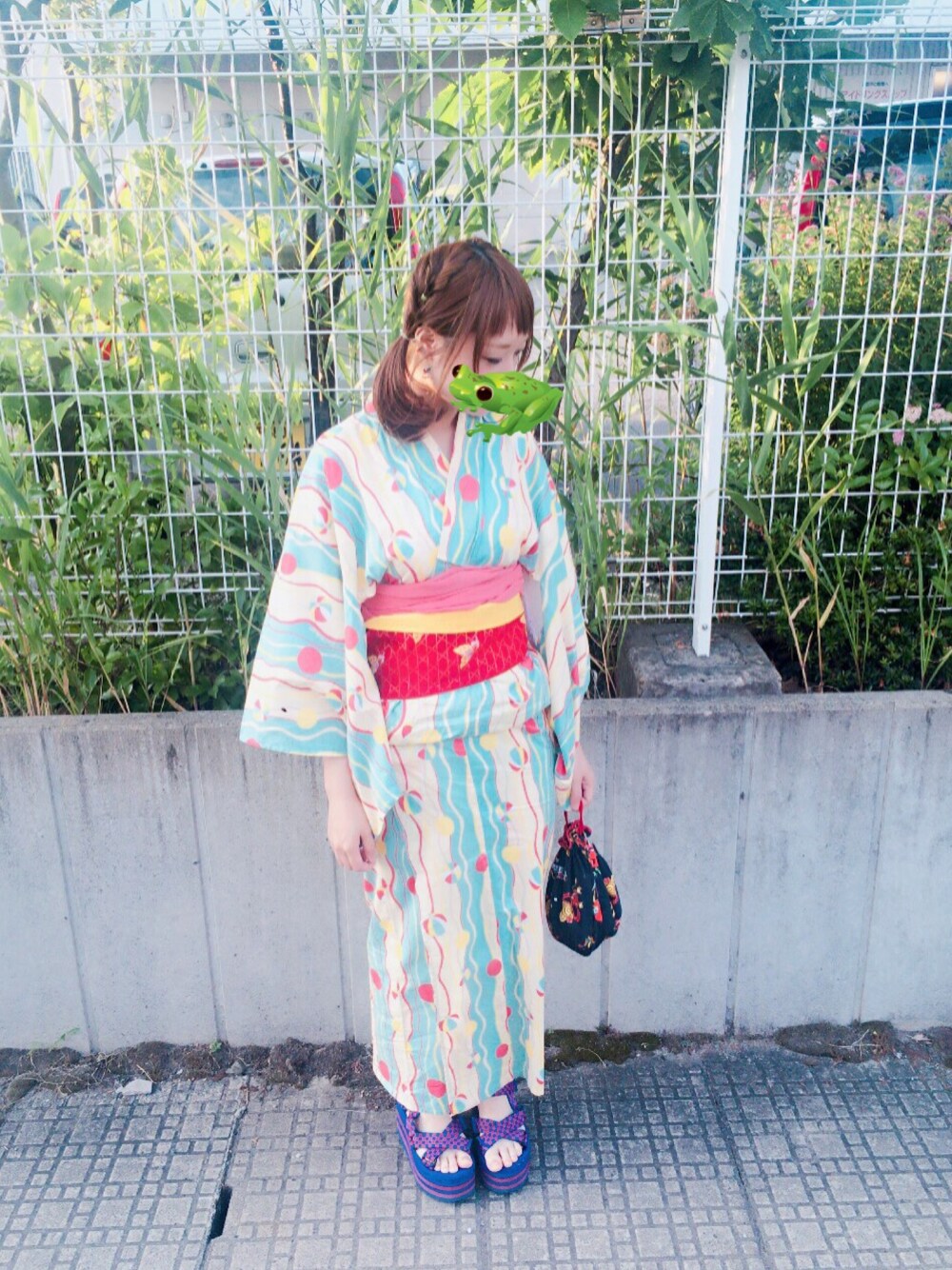 「おまつり」｜「SWIMMERのアイテム（浴衣、ブルー系）」を使った、ゆかん★＠Lv.99さん（レディース・153cm）の夏コーディネートの1枚目の写真