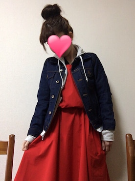 「お団子ヘアー」｜「アイテム（パーカー、グレー系）」を使った、りんご🍎さん（レディース・160cm）の春コーディネート