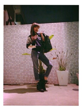 「DIESEL（ディーゼル）のアイテム（サロペット/オーバーオール）」を使った、akaneさん（レディース・160cm）の春コーディネート