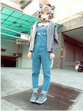 「アイテム（サロペット/オーバーオール）」を使った、yu_shin♡さん（レディース・150cm・10代）の冬コーディネート