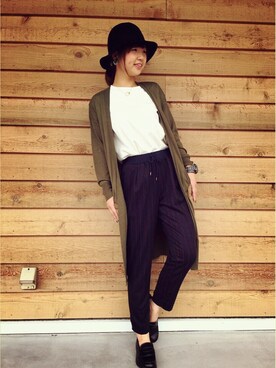 「SEVENDAYS=SUNDAY（セブンデイズサンデイ）のアイテム（スラックス）」を使った、momoda  yuuさん（レディース・166cm）の秋コーディネート