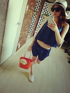 「shopnikoniko（ショップニコニコ）のアイテム」を使った、藤田よしみさん（レディース・151cm）の夏コーディネート