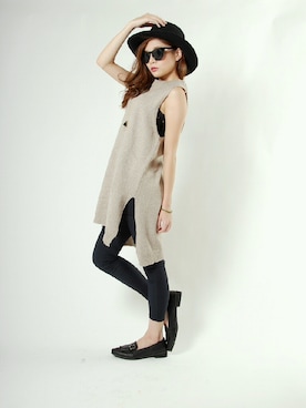 「タートルネックワンピース」｜藤田よしみさん（レディース・151cm）の秋コーディネート