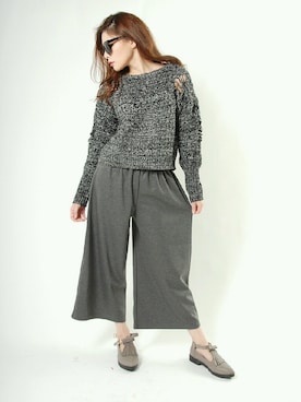 「タッセルローファー」｜藤田よしみさん（レディース・151cm）の秋コーディネート