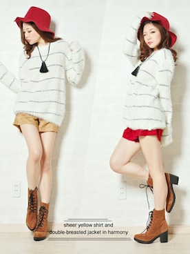 「shopnikoniko（ショップニコニコ）のアイテム」を使った、藤田よしみさん（レディース・151cm）の秋コーディネート