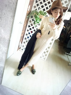 「タートルネックワンピース」｜藤田よしみさん（レディース・151cm）の秋コーディネート