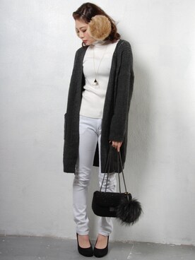 「イヤーマフ」｜藤田よしみさん（レディース・151cm）の冬コーディネート