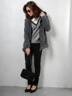 「shopnikoniko（ショップニコニコ）のアイテム」を使った、藤田よしみさん（レディース・151cm）の冬コーディネート