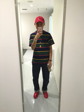 「ノームコア」｜「アイテム（キャップ）」を使った、1PTさん（メンズ・174cm）の夏コーディネート