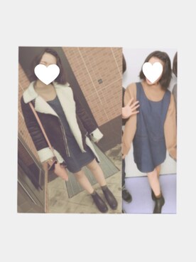 「me（ミイ）のアイテム（ジャケット/アウター）」を使った、ユウカさん（レディース・156cm）の冬コーディネート