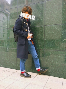 「URBAN RESEARCH（アーバンリサーチ）のアイテム（ダッフルコート）」を使った、まつさん（メンズ・165cm）の春コーディネート
