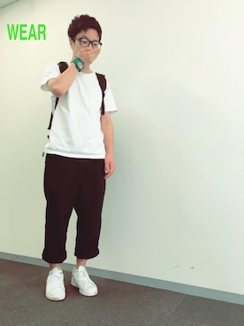 「SEVENDAYS=SUNDAY（セブンデイズサンデイ）のアイテム（チノパンツ）」を使った、まつさん（メンズ・165cm）の夏コーディネート