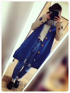 「I am I （アイアムアイ）のアイテム（その他アウター）」を使った、rさん（レディース・155cm）の冬コーディネート