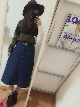 「ウエストイン」｜「アイテム（ブーティ）」を使った、rさん（レディース・155cm）の冬コーディネート