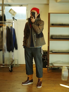 「WHIZLIMITED（ウィズリミテッド）のアイテム（その他）」を使った、下野宏明さん（メンズ・180cm）の秋コーディネート