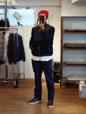 「WHIZLIMITED（ウィズリミテッド）のアイテム（その他）」を使った、下野宏明さん（メンズ・180cm）の秋コーディネート