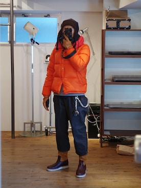 「WHIZLIMITED（ウィズリミテッド）のアイテム（その他）」を使った、下野宏明さん（メンズ・180cm）の冬コーディネート