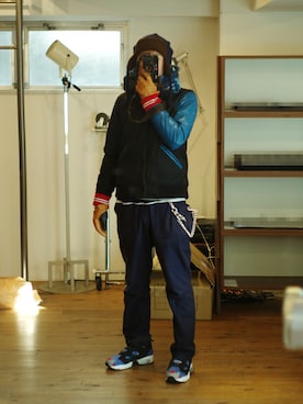 「WHIZLIMITED（ウィズリミテッド）のアイテム（その他）」を使った、下野宏明さん（メンズ・180cm）の冬コーディネート