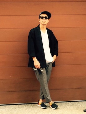 「WHIZLIMITED（ウィズリミテッド）のアイテム（その他アウター）」を使った、下野宏明さん（メンズ・180cm）の秋コーディネート