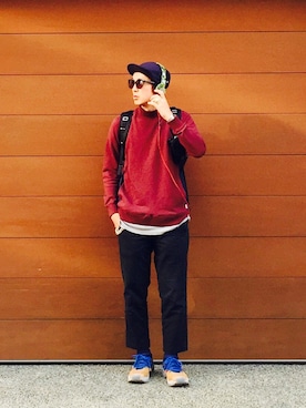 下野宏明さん(メンズ・181cm)の秋コーディネート