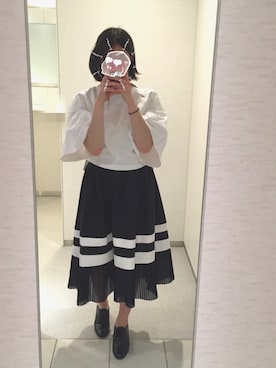 「プリーツ」｜「アイテム（ブーティ）」を使った、tooooooiさん（レディース・162cm）の春コーディネート