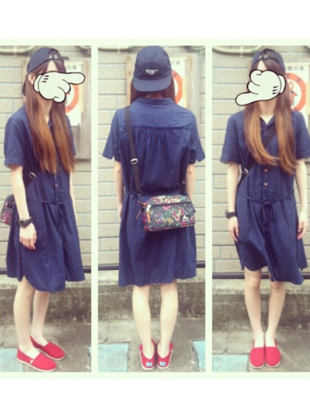 「ベースボールキャップ、toms」｜「TOMSのTOMS Canvas Women's Classics（スニーカー、レッド系）」を使った、tknさん（レディース・156cm）の春コーディネートの1枚目の写真