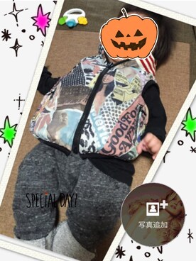 「JOEY HYSTERIC（ジョーイヒステリック）のアイテム（ジャケット/アウター）」を使った、yumirui50702011さん（キッズ・80cm）の秋コーディネート
