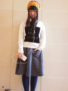 「アイテム（タイツ/ストッキング、ブルー系）」を使った、Kareさん（レディース・159cm）の春コーディネート