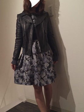 「JILL STUART（ジルスチュアート）のアイテム（ライダースジャケット）」を使った、hiraris さん（レディース・149cm）の冬コーディネート