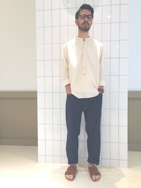 「Scye（サイ）のアイテム（シャツ/ブラウス）」を使った、Yodaさん（メンズ・175cm）の夏コーディネート