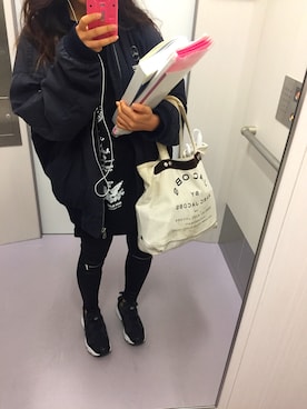 「学校」｜「アイテム（ブルゾン）」を使った、和葉さん（レディース・153cm）の秋コーディネート
