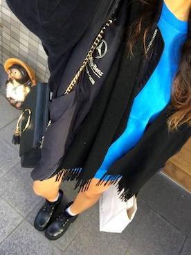 「ブルー×ブラック」｜「アイテム（ブルゾン）」を使った、和葉さん（レディース・153cm）の秋コーディネート