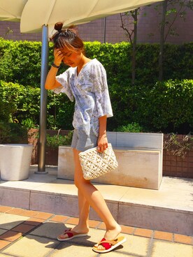 「holiday」｜「アイテム（ルームウェア）」を使った、miwaさん（レディース・155cm）の春コーディネート