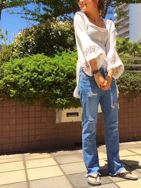 「holiday」｜「アイテム（その他アウター）」を使った、miwaさん（レディース・155cm）の夏コーディネート