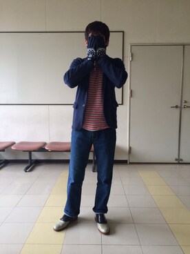 「アイテム（ノーカラージャケット）」を使った、アヴェイロさん（メンズ・172cm・10代）の秋コーディネート