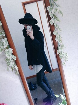 「lot holon（ロットホロン）のアイテム（トップス）」を使った、KOU SUEMATSUさん（メンズ・171cm）の冬コーディネート