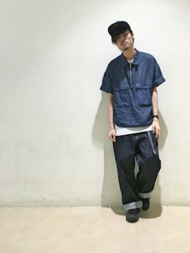 「lot holon（ロットホロン）のアイテム（トップス）」を使った、KOU SUEMATSUさん（メンズ・172cm）の春コーディネート