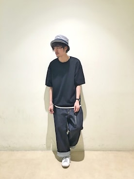 「Yohji Yamamoto（ヨウジヤマモト）のアイテム（スニーカー）」を使った、KOU SUEMATSUさん（メンズ・172cm）の春コーディネート
